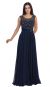 Main image of Round Neck Lace Beaded Bodice Long Formal Prom Dress